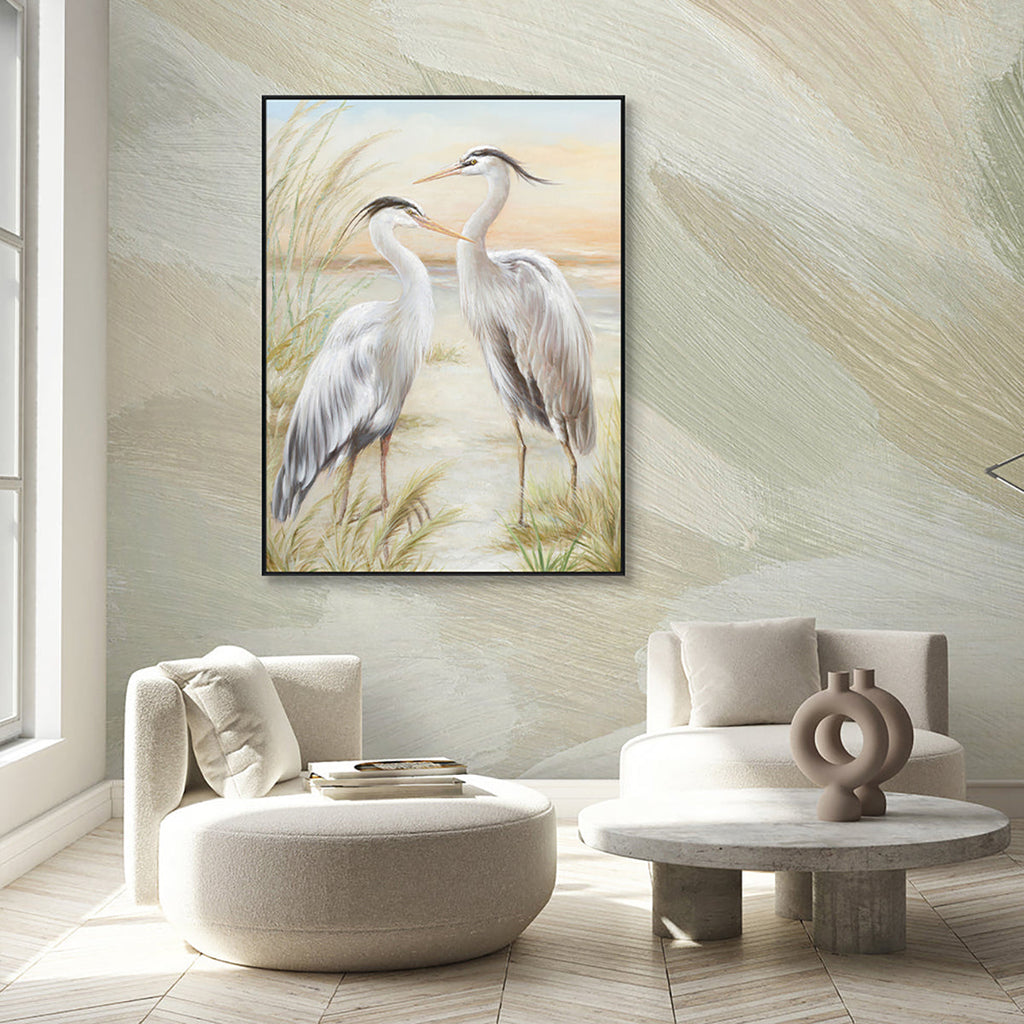 Sunset Grace Heron Painting #L2532