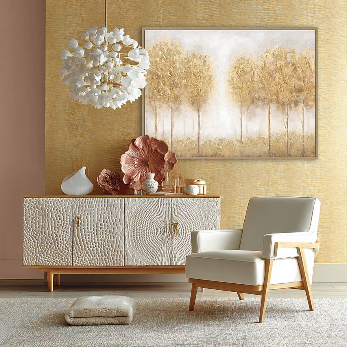 Golden Ensemble Textured Trees #L4547