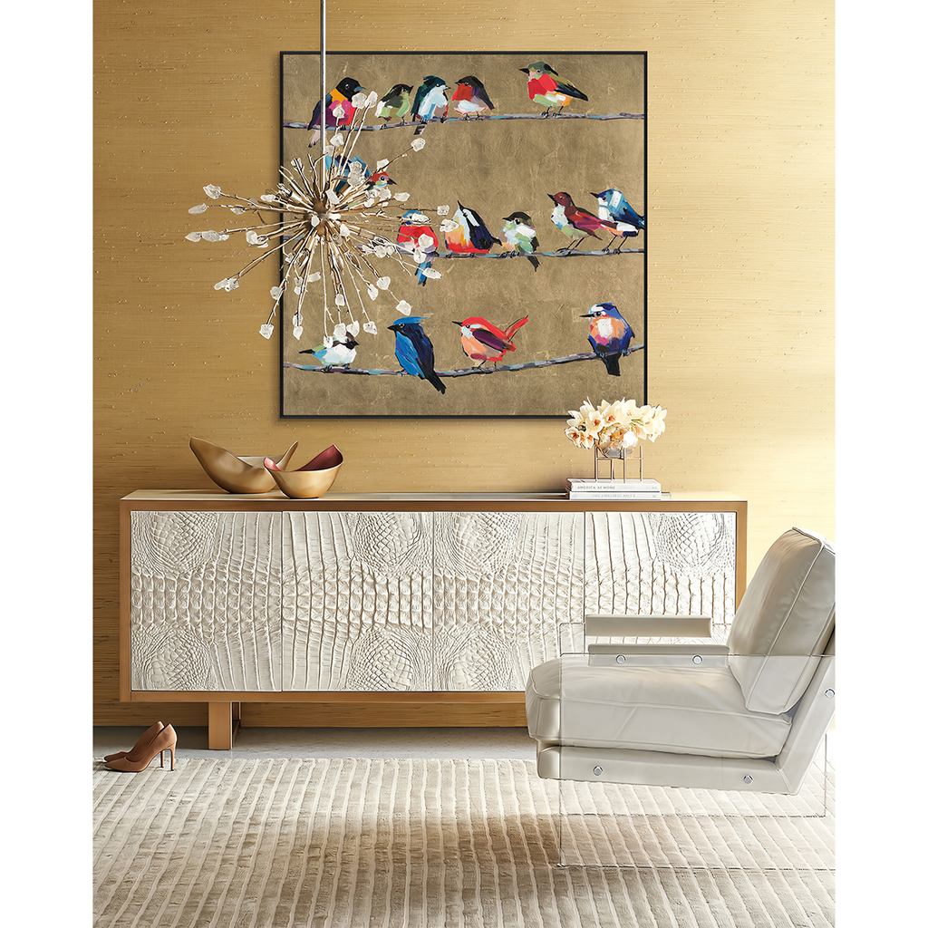 Golden Harmony Bird Painting #L5903