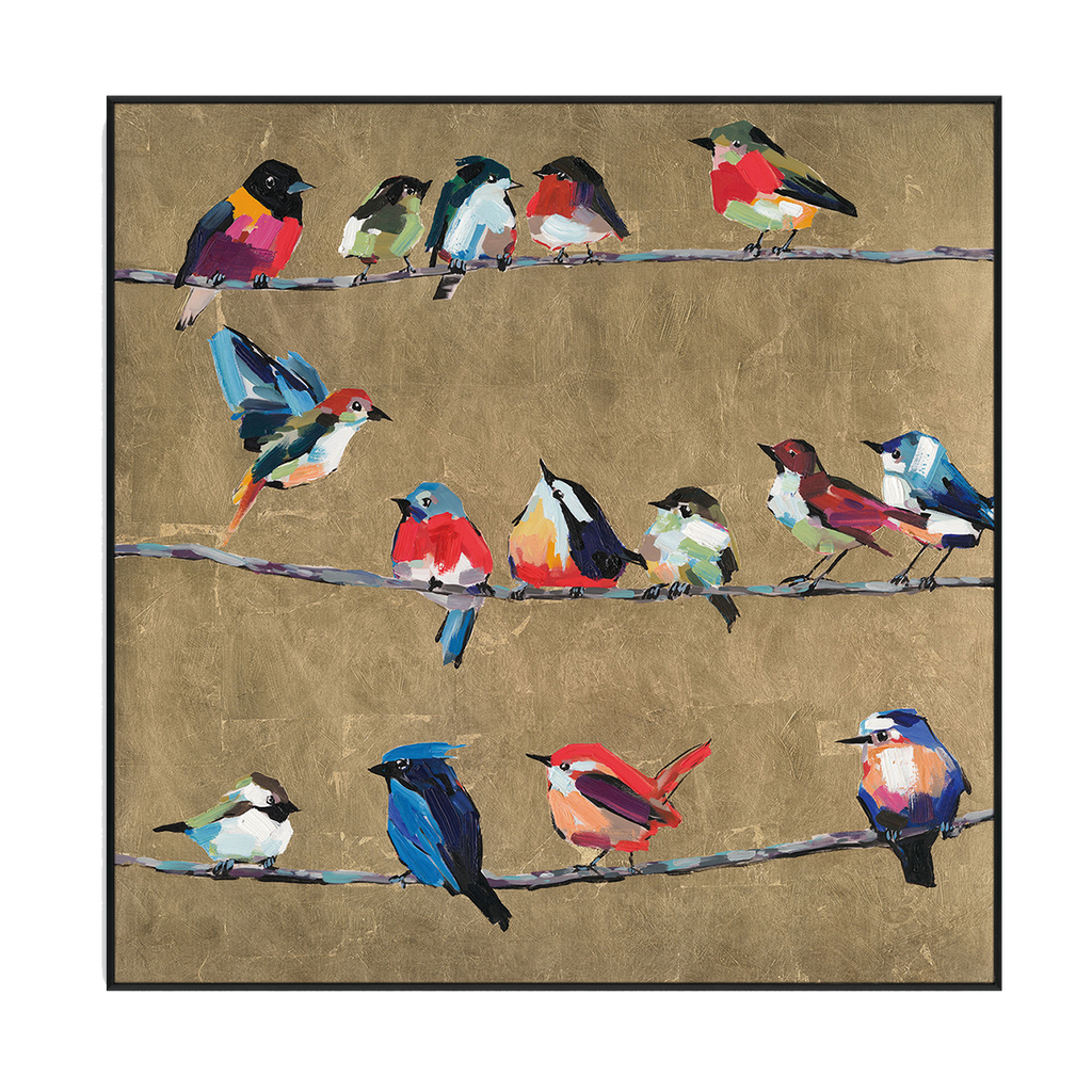 Golden Harmony Bird Painting #L5903