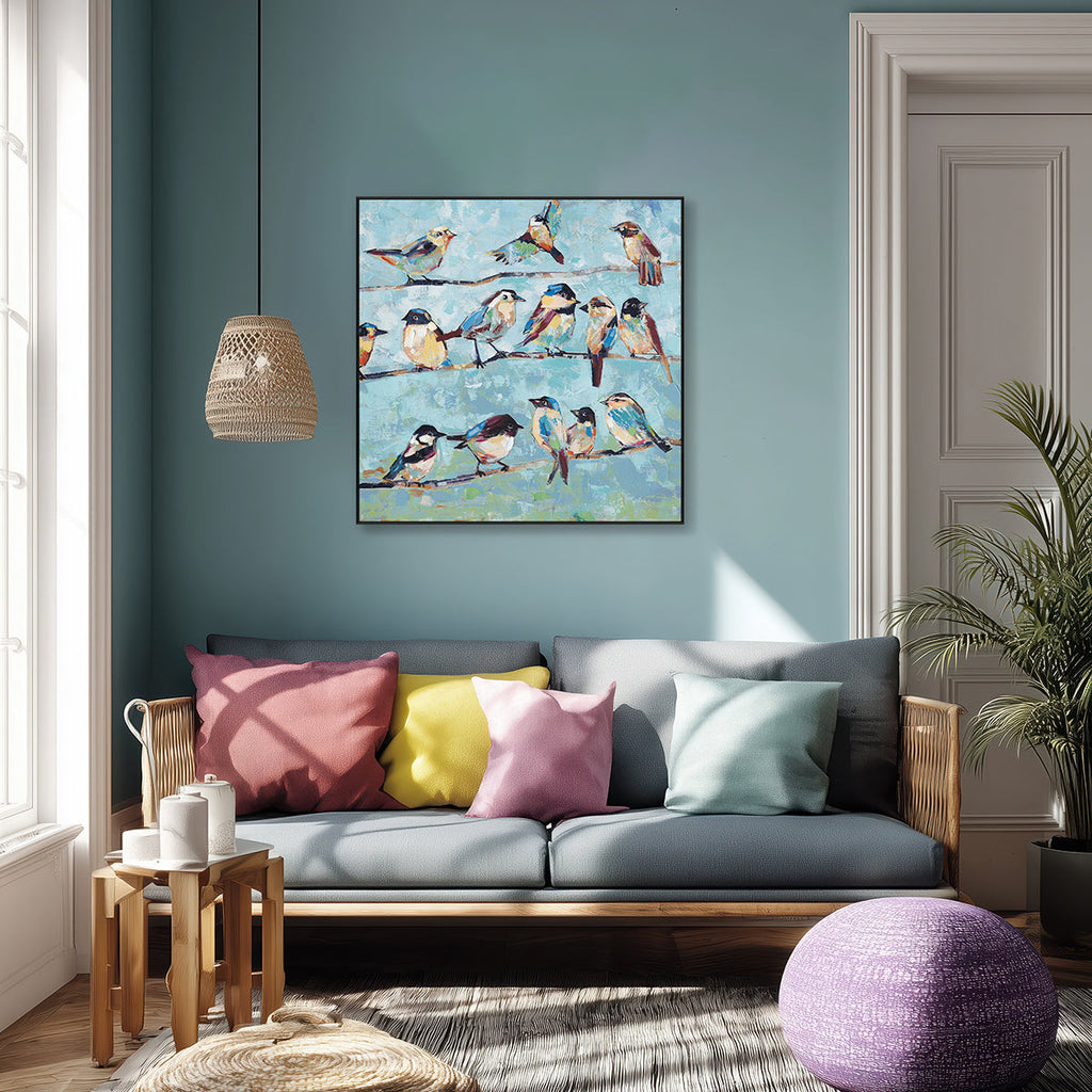 Mint Melody Bird Painting #L5913