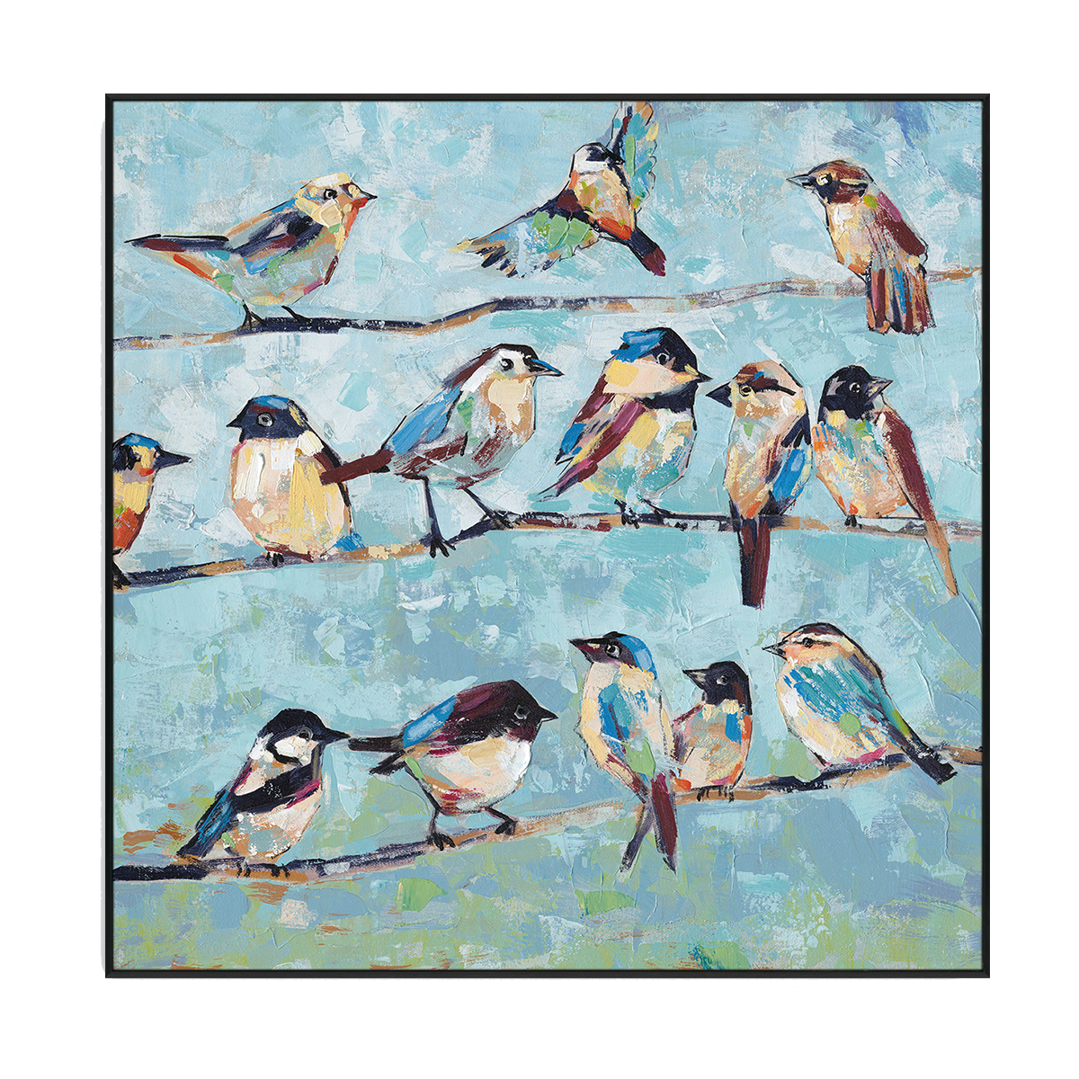 Mint Melody Bird Painting #L5913