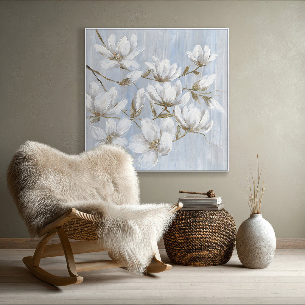 Pure Bloom Magnolia Textured Painting #M0508