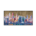 Golden Skyline Abstract Cityscape Painting #M0589
