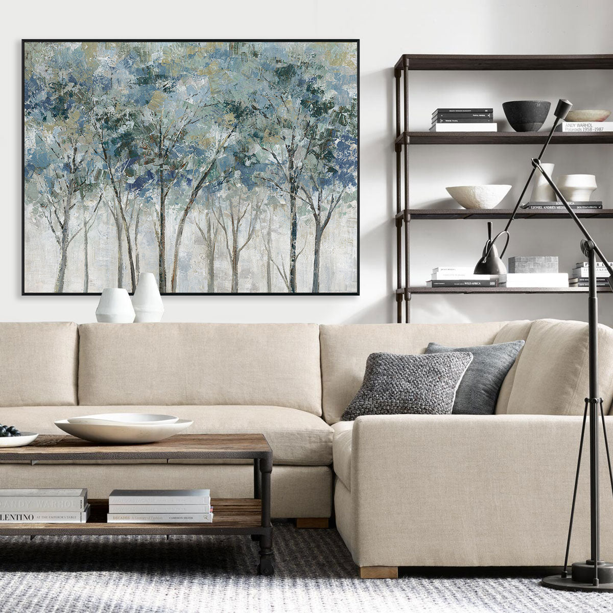 Forest Whispers Abstract Trees Painting #M0594