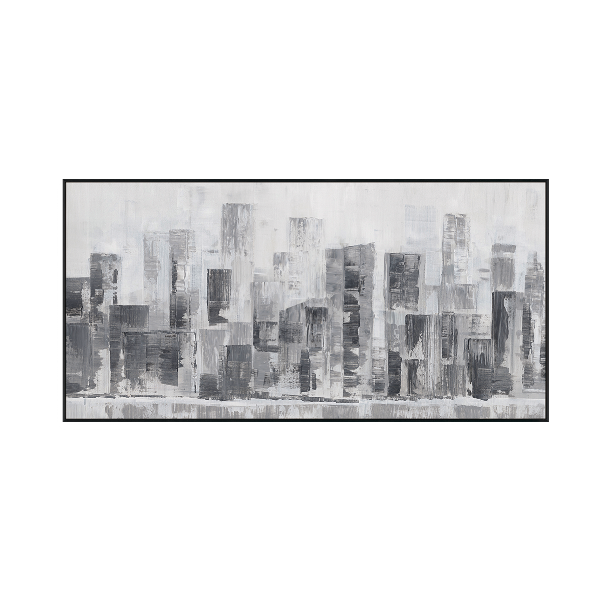 Shades of City Monochrome Abstract Painting #M0598