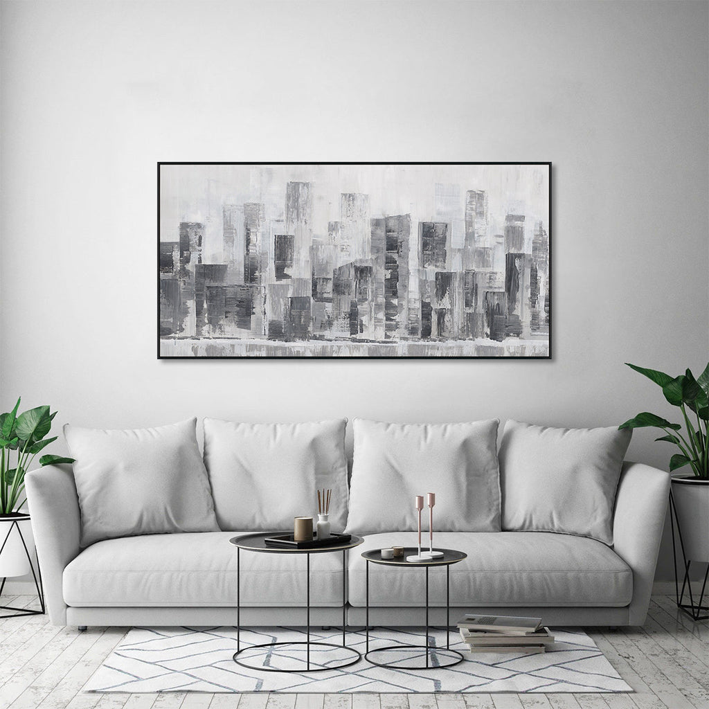 Shades of City Monochrome Abstract Painting #M0598