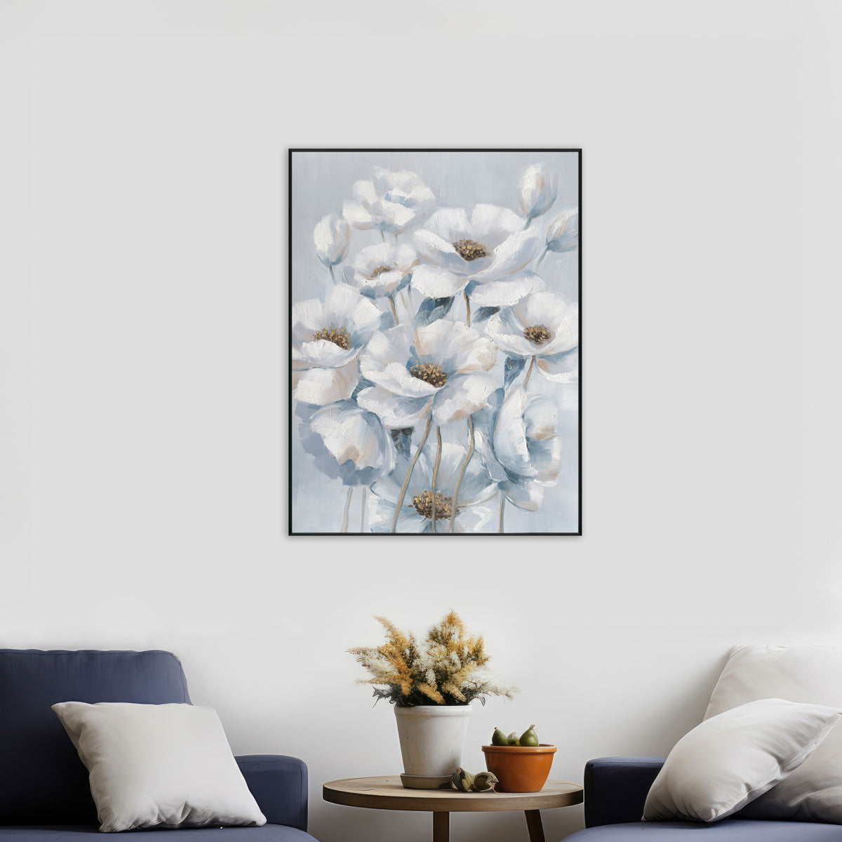 Golden Bloom Textured Floral Painting #M0669