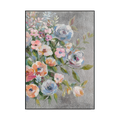 Bloom in Silver Contemporary Floral Painting #M0683