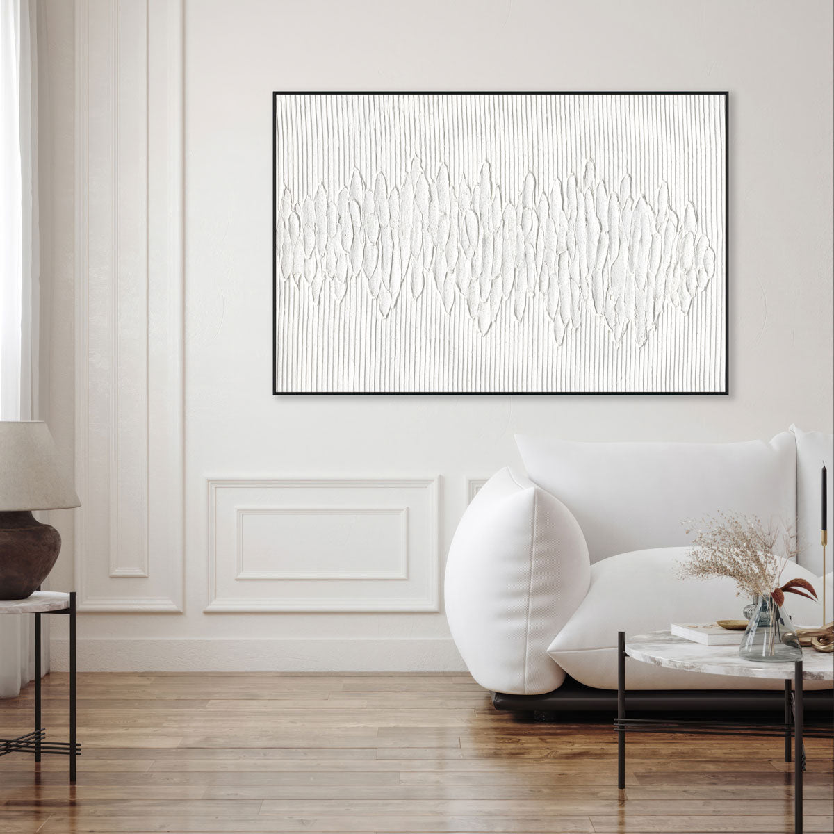 White Rhythm Minimalist Abstract #M2528