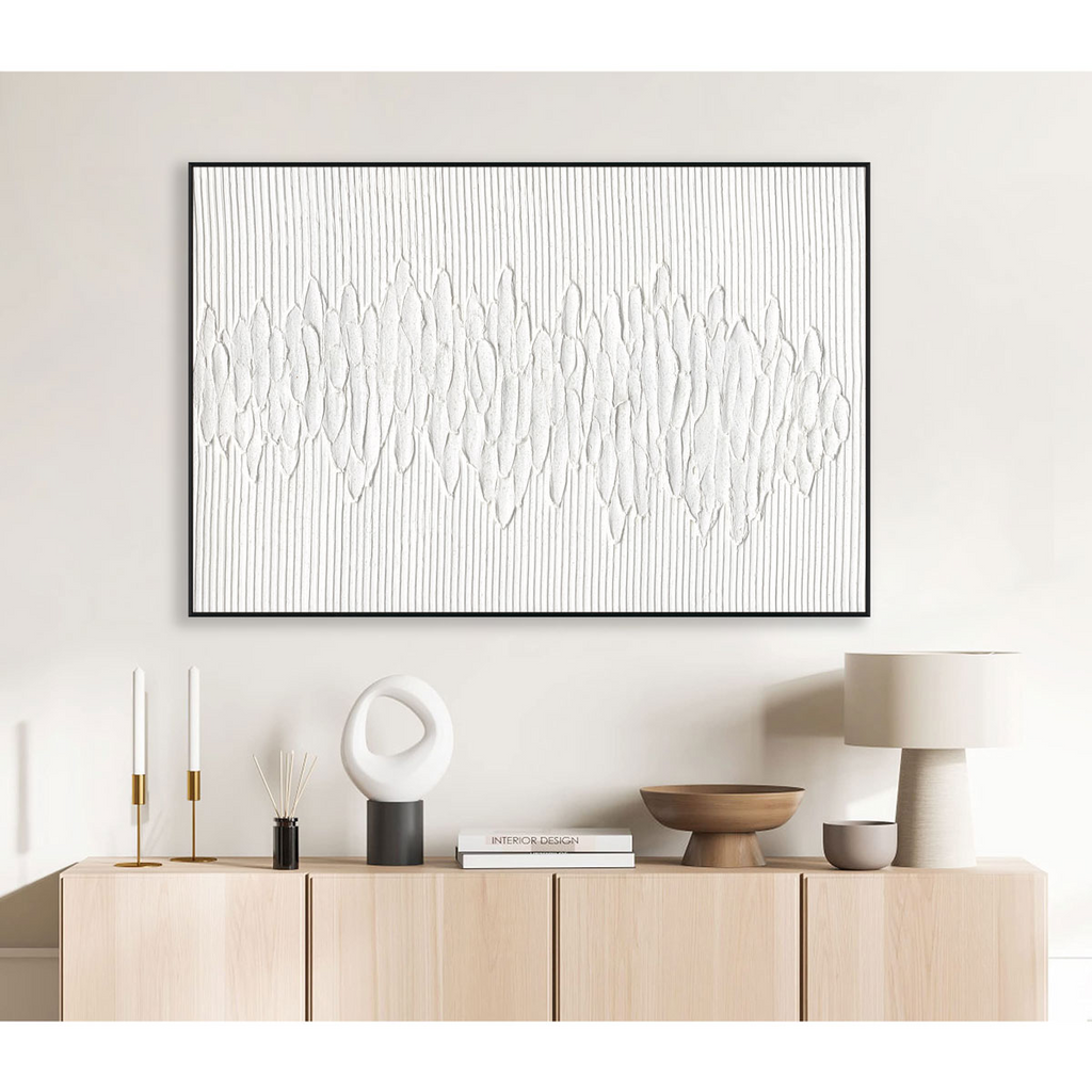 White Rhythm Minimalist Abstract #M2528