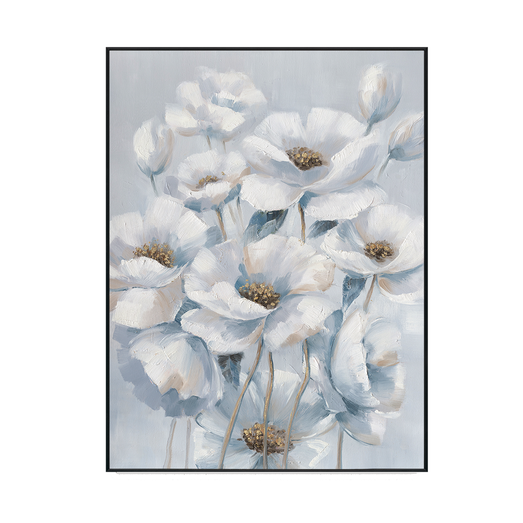 Golden Bloom Textured Floral Painting #M0669