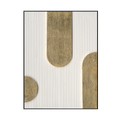 Golden Flow of Light Rounded Geometric Painting #M4676