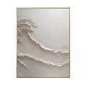 Crest Whisper White Textured Wave Painting