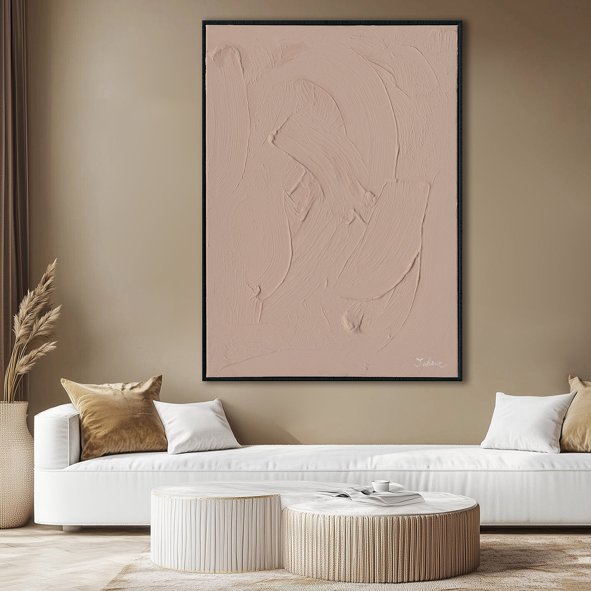 Nude Harmony Beige Textured Canvas #M2578