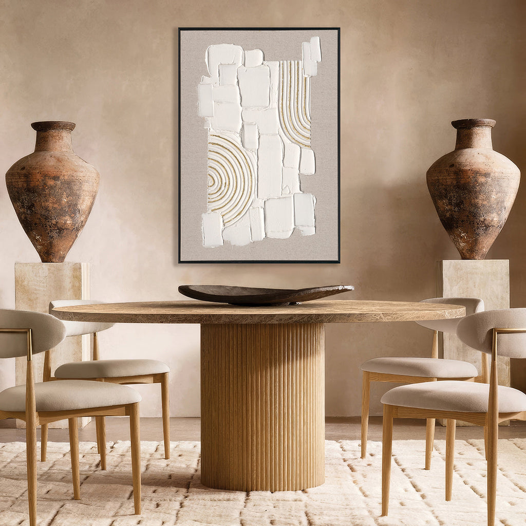 Golden Geometry Abstract Relief Painting (Left & Right) #M2616