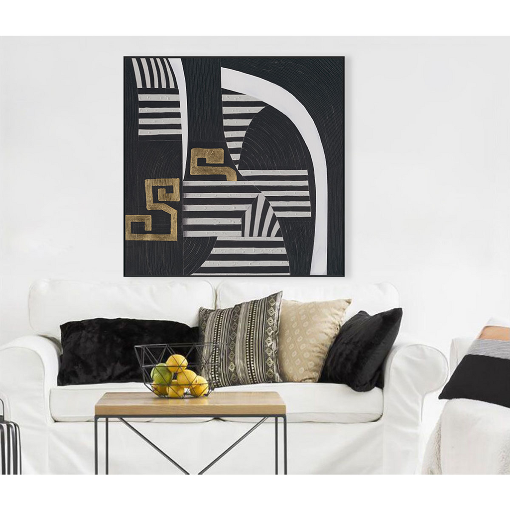 Golden Rhythm Black White Geometry #M2628