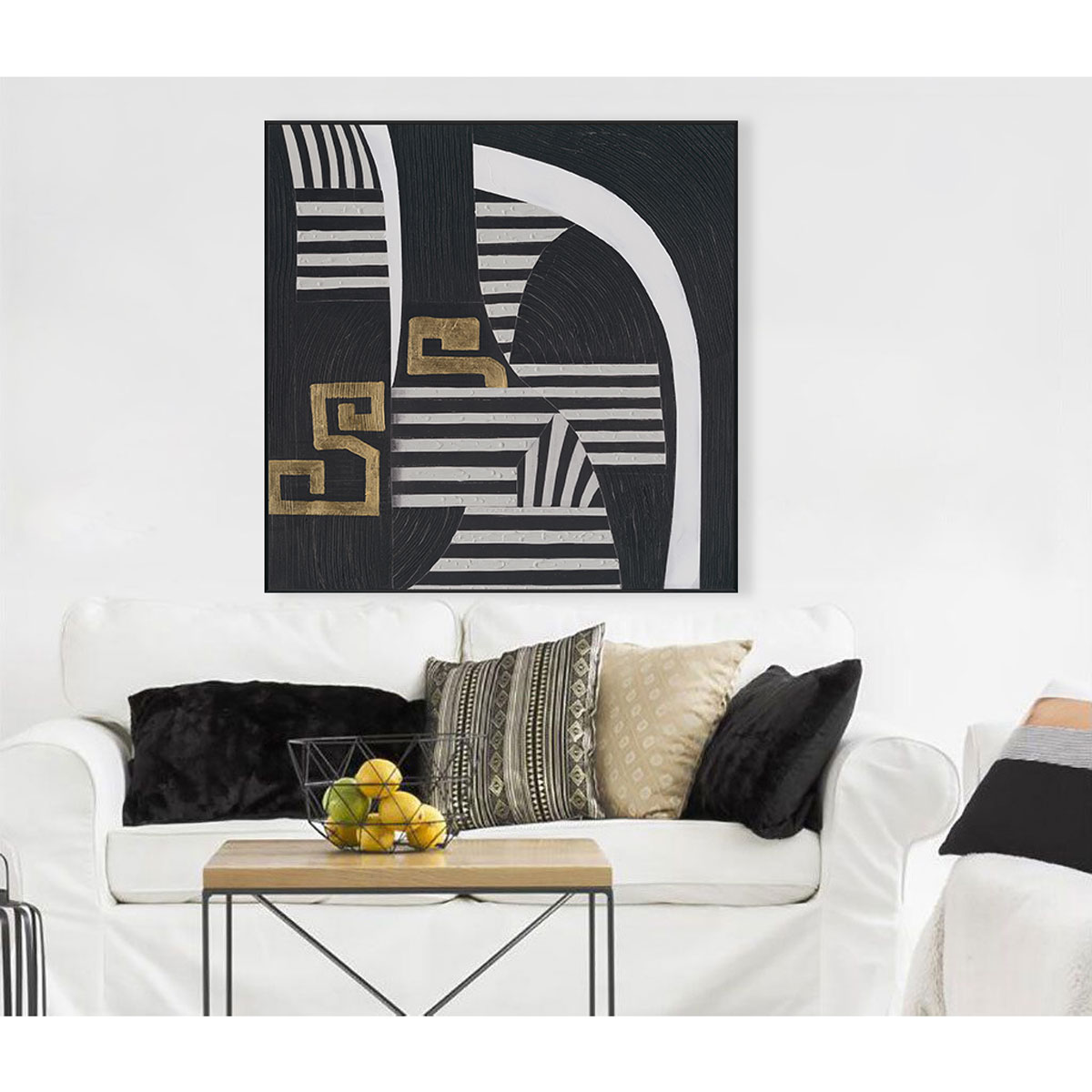 Golden Rhythm Black White Geometry #M2628