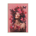 Floral Muse Pink Woman Canvas Art #M2703