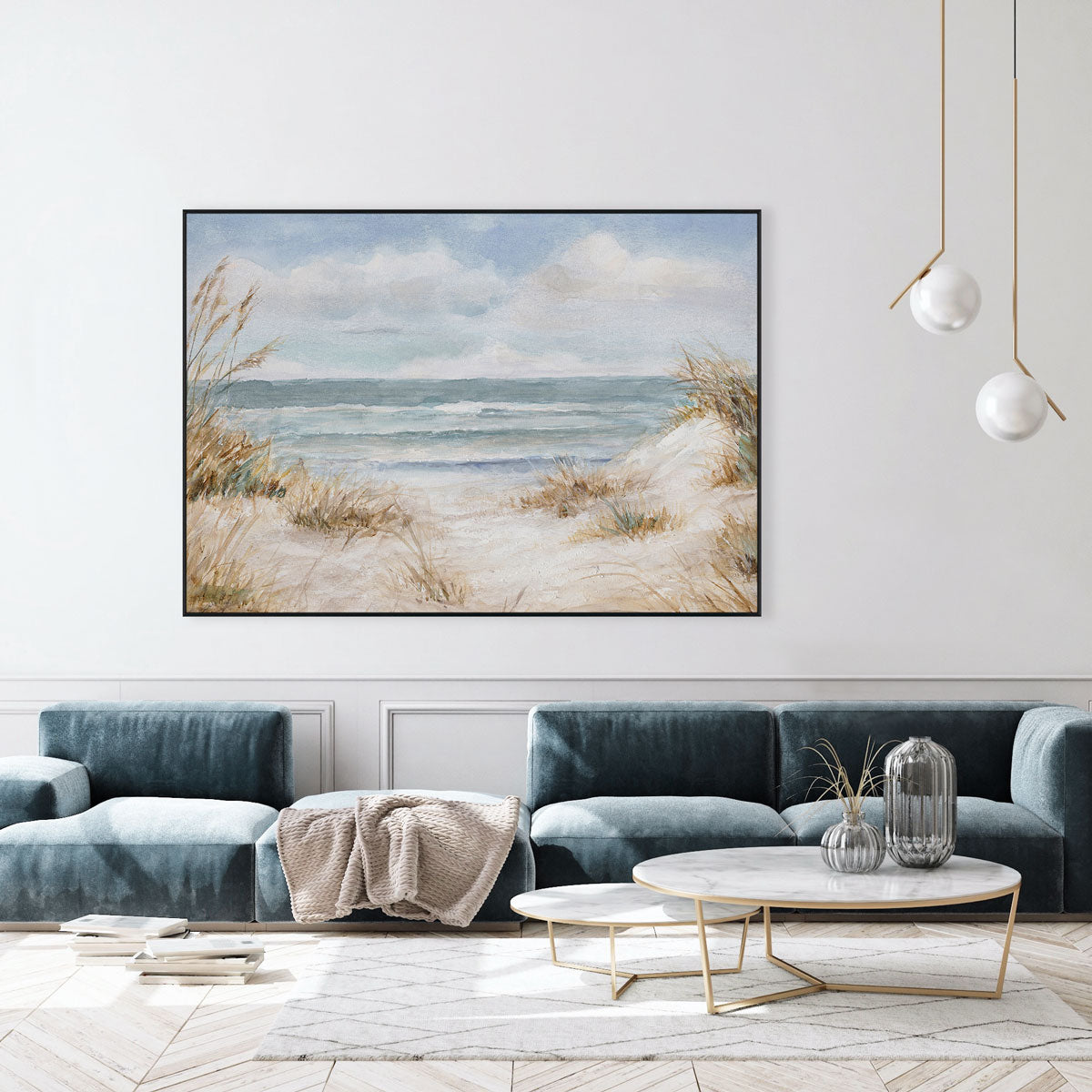 Coastal Rhythm Soft Beach Landscape #M3546