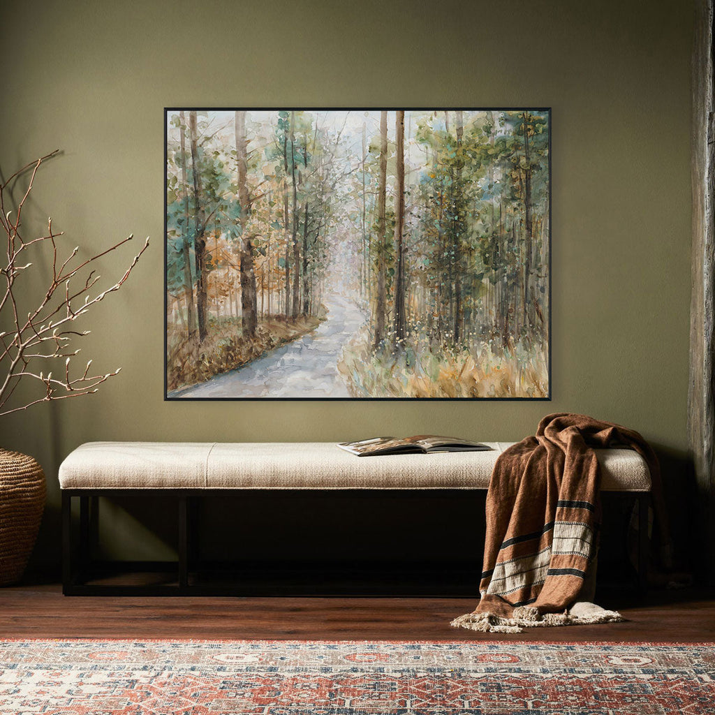 Forest Pathway Watercolor Landscape #M3558