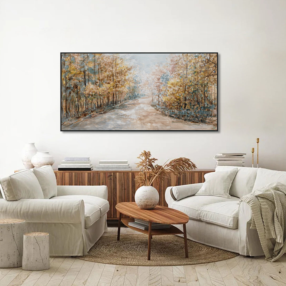 Autumn Pathway Warm Nature Landscape #M3565