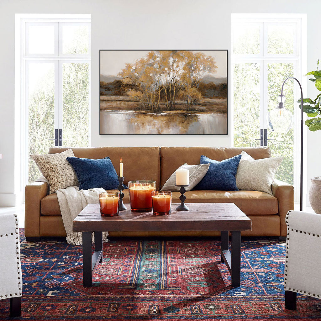 Golden Tranquility Autumn Lake Landscape #M3603