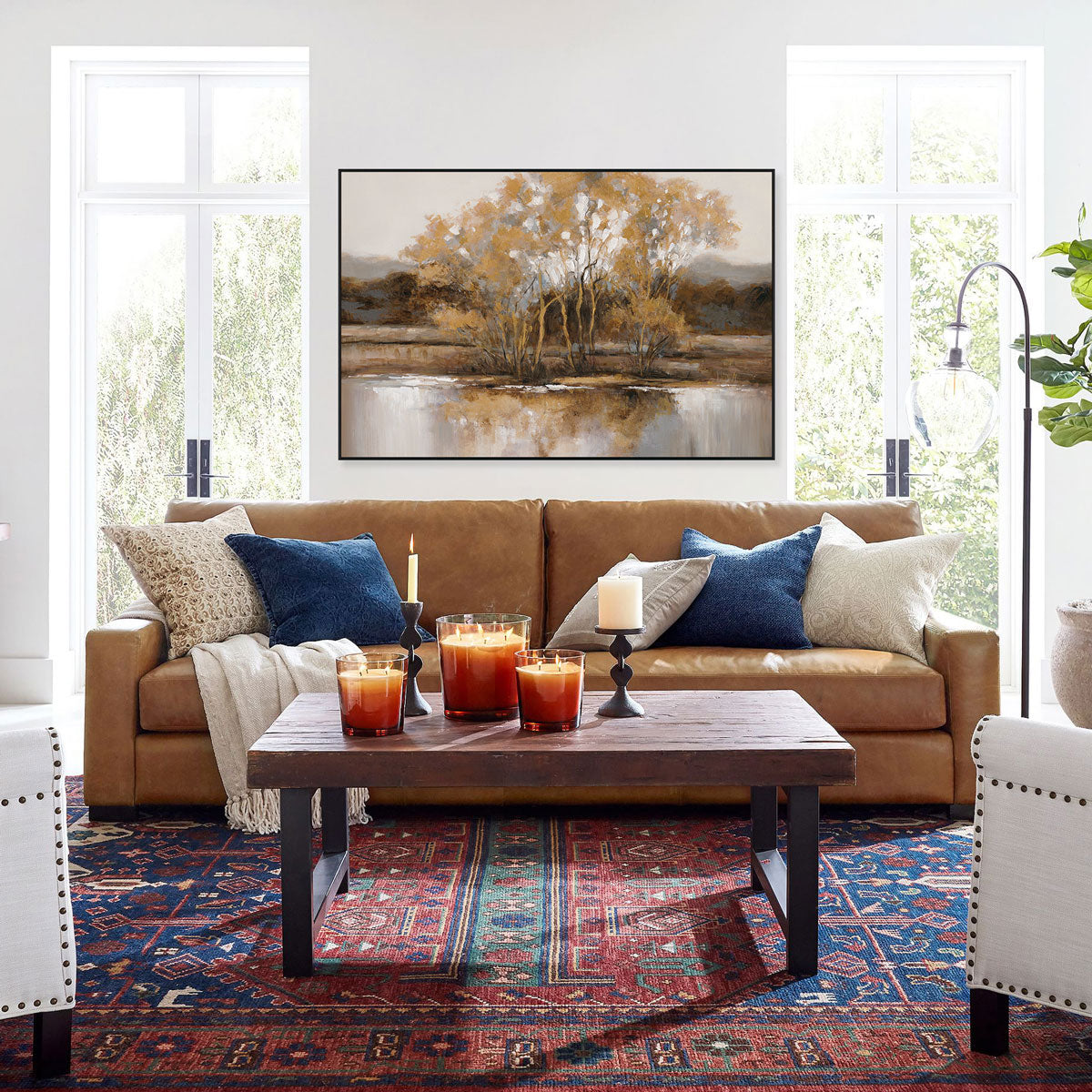 Golden Tranquility Autumn Lake Landscape #M3603