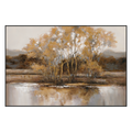 Golden Tranquility Autumn Lake Landscape #M3603