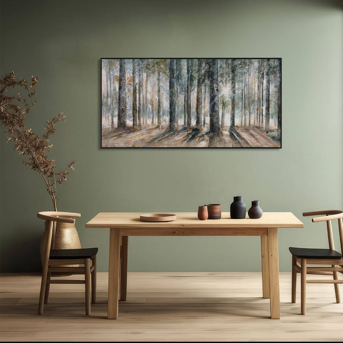 Forest Light Nature Inspired Painting #M3609