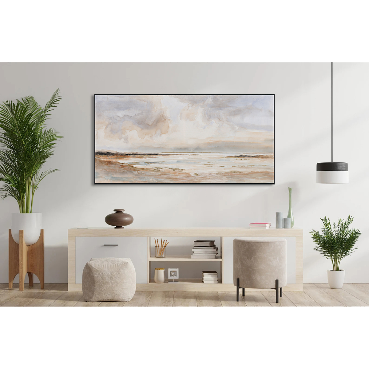 Golden Glow Abstract Nature Painting #M3624