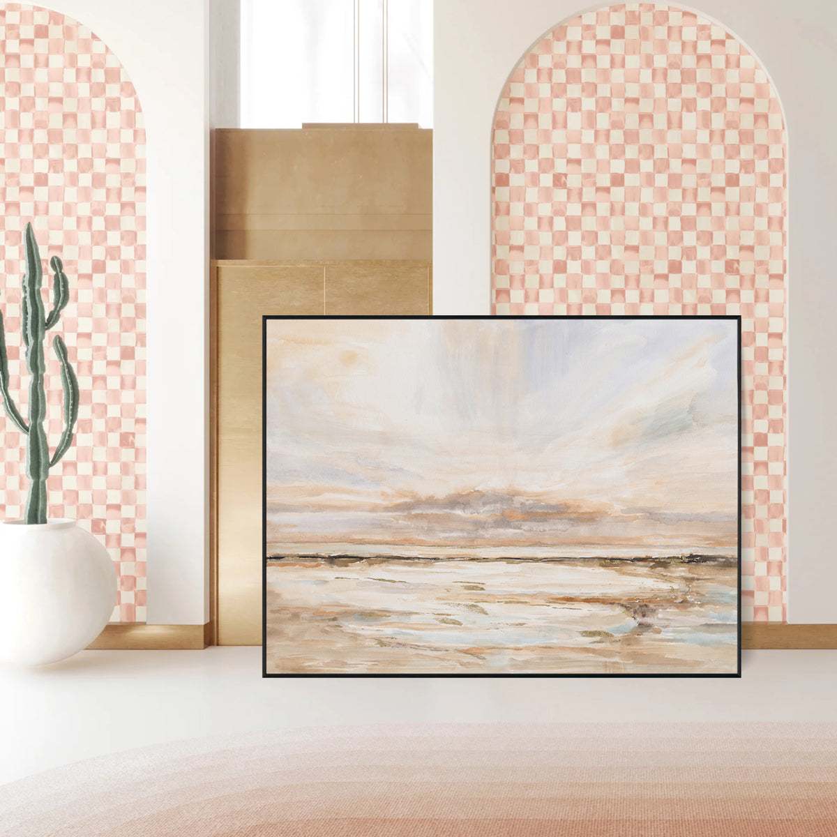 Dawn Glow Abstract Seascape Painting #M3628