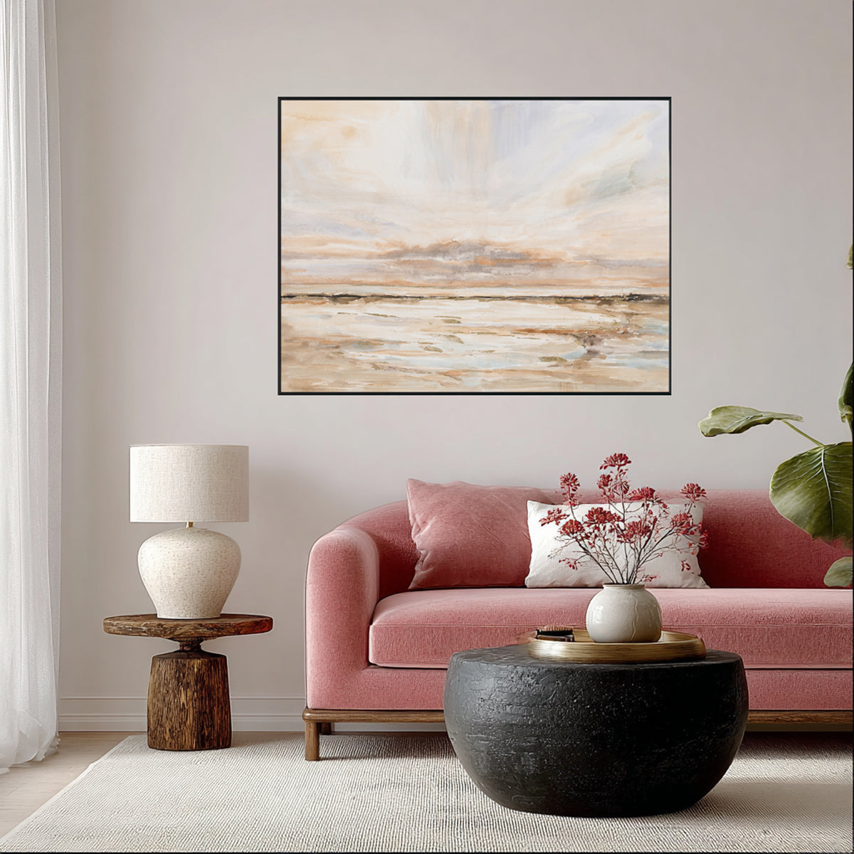 Dawn Glow Abstract Seascape Painting #M3628