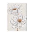 White Bloom Textured Floral Painting #M3634