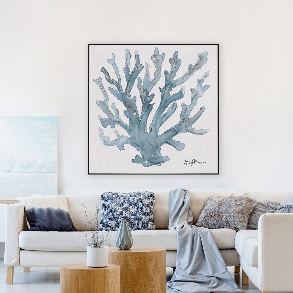 Blue Coral Abstract Ocean Art #M3667