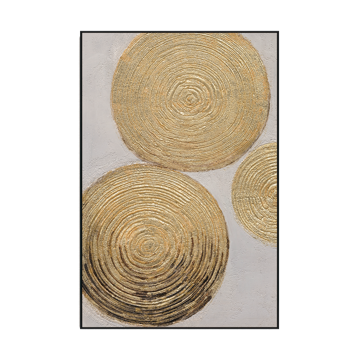 Golden Ripples Abstract Circular Textured Art #M3680