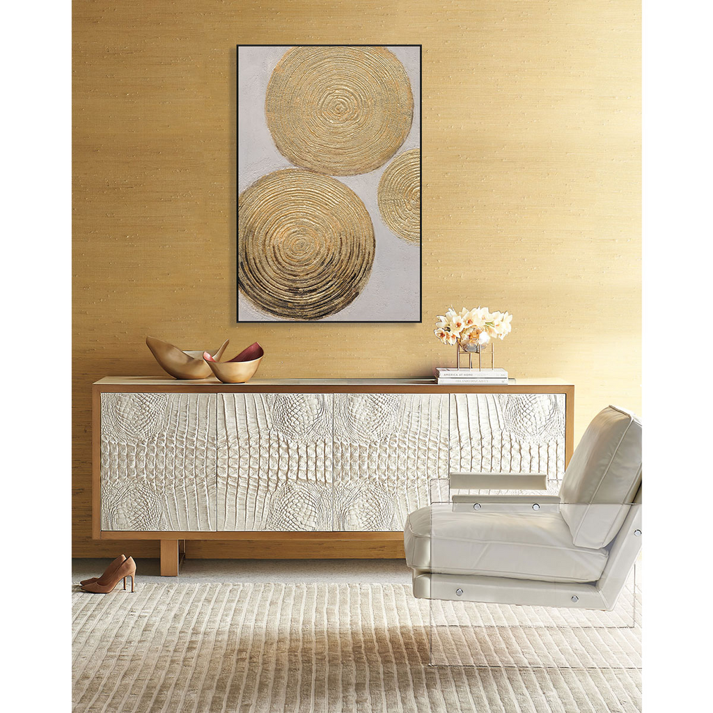 Golden Ripples Abstract Circular Textured Art #M3680