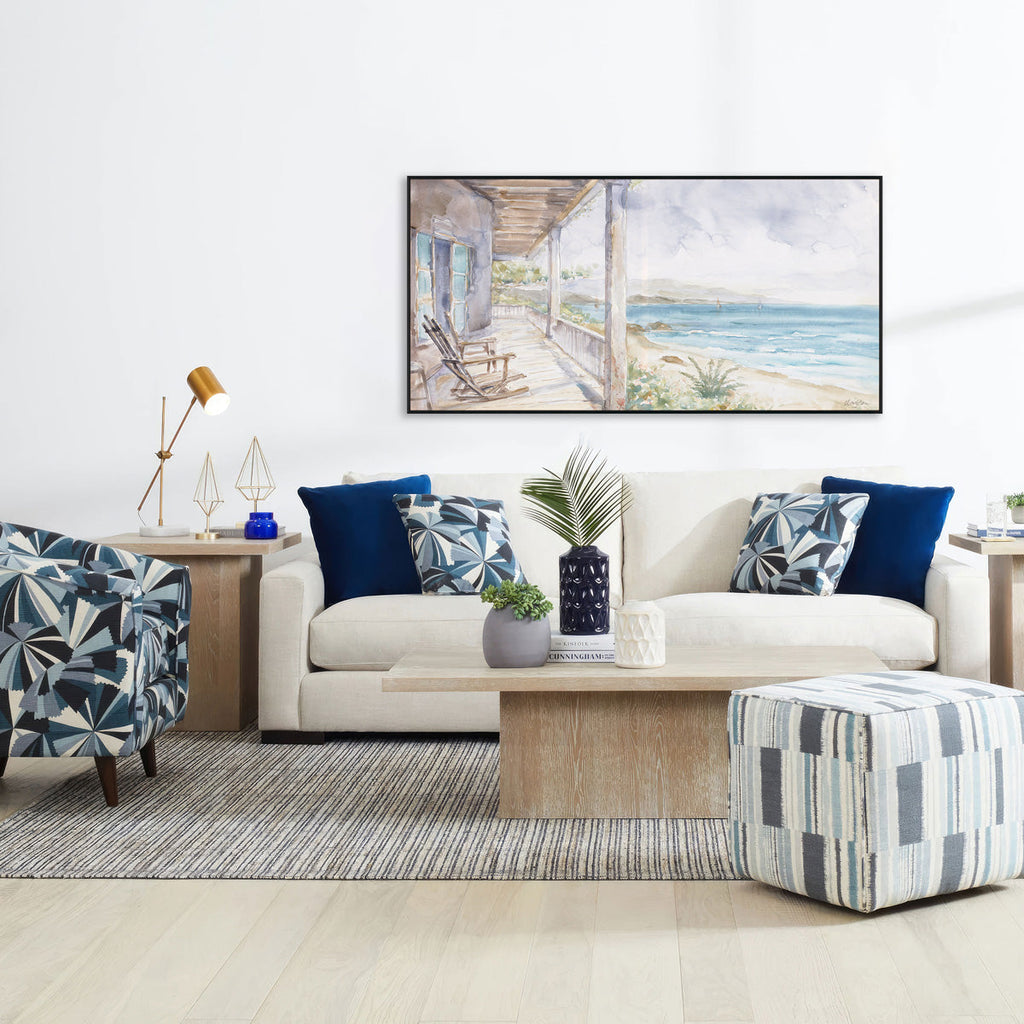 Seaside Retreat Sunlit Coastal Painting #M3691