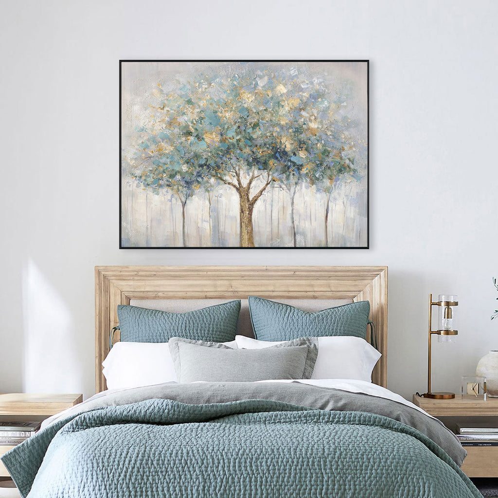 Golden Canopy Abstract Tree Painting #M3708