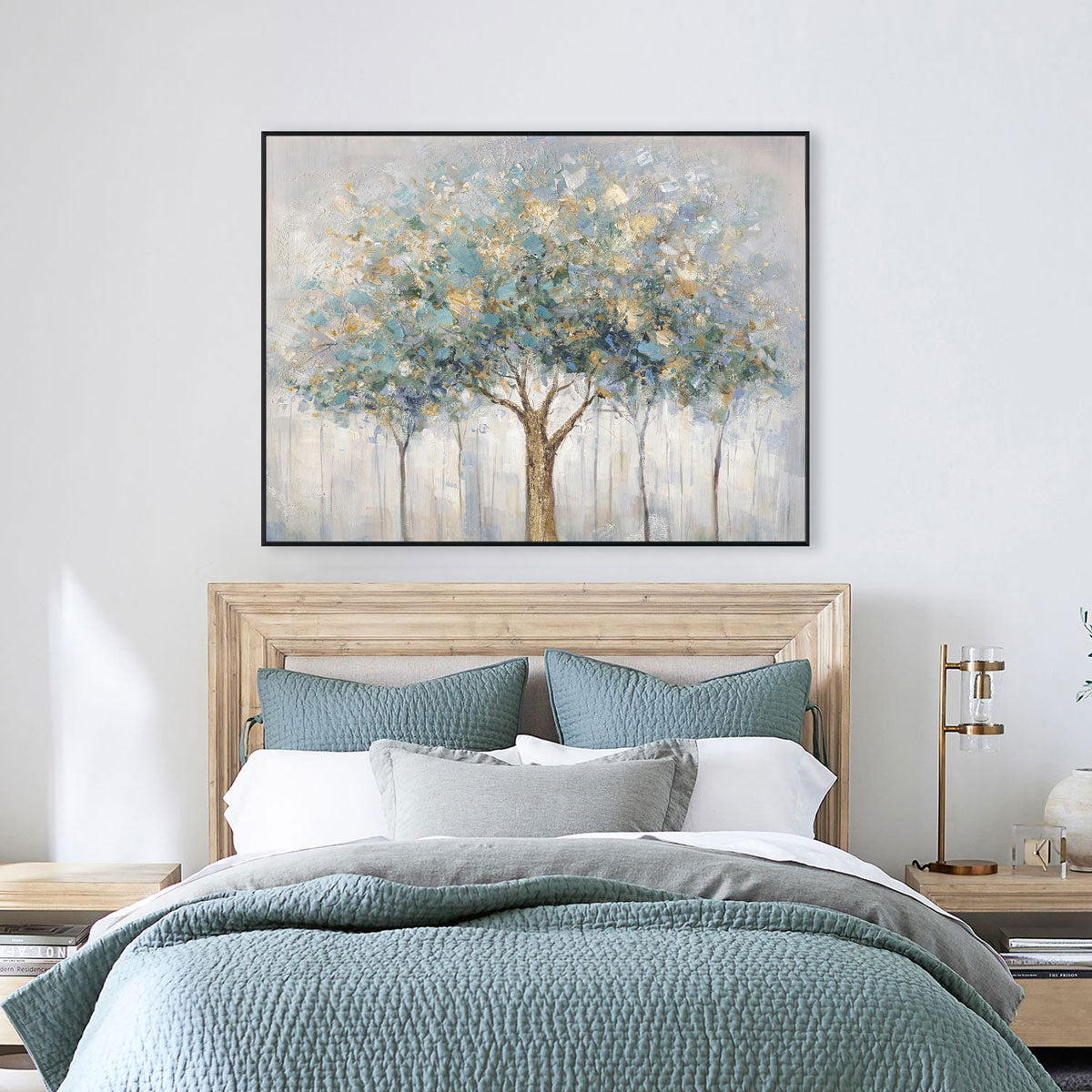 Golden Canopy Abstract Tree Painting #M3708