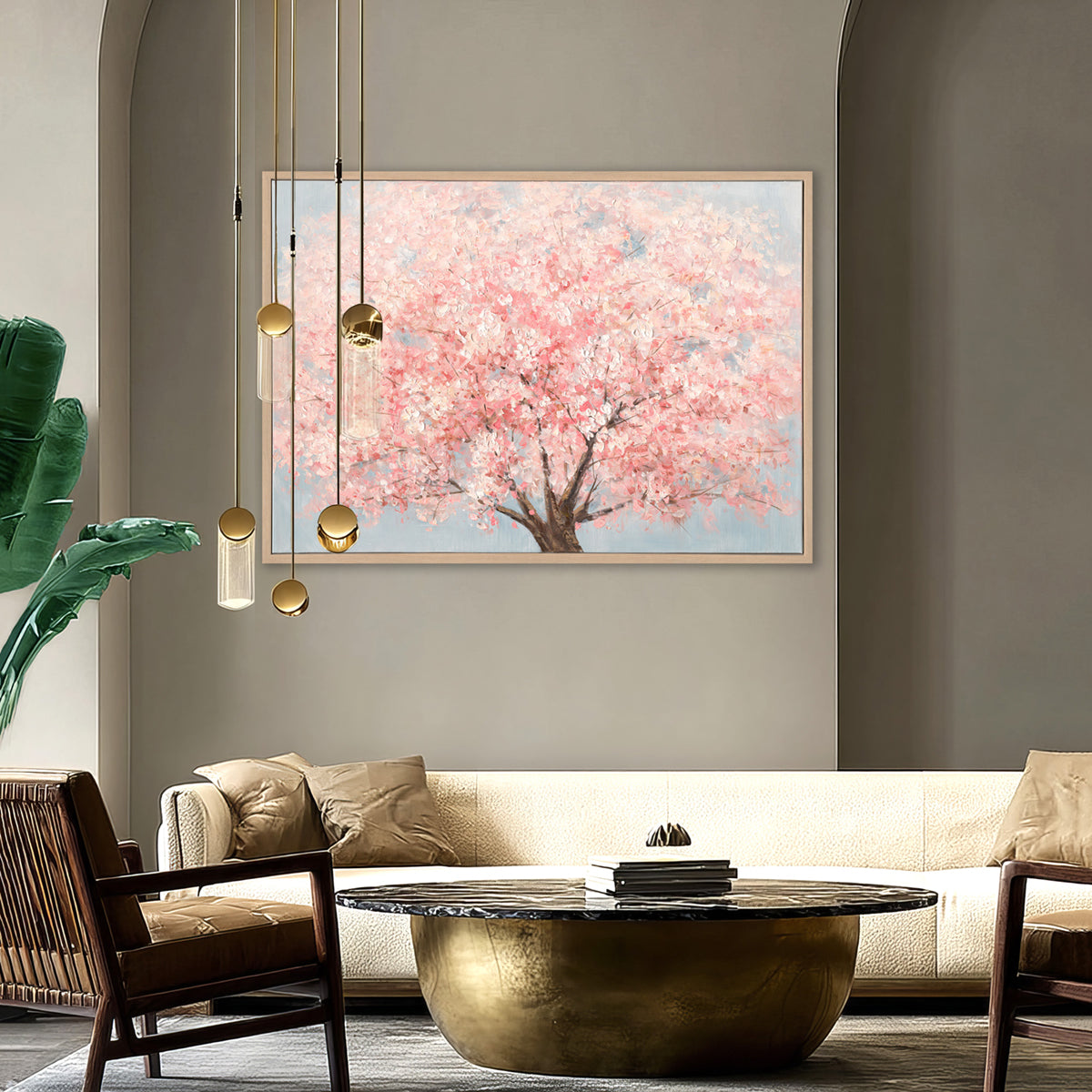 Blush Blossom Cherry Tree Painting #M3734