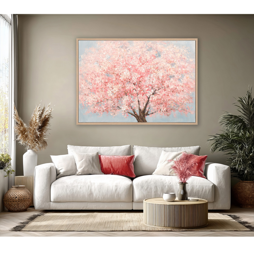 Blush Blossom Cherry Tree Painting #M3734