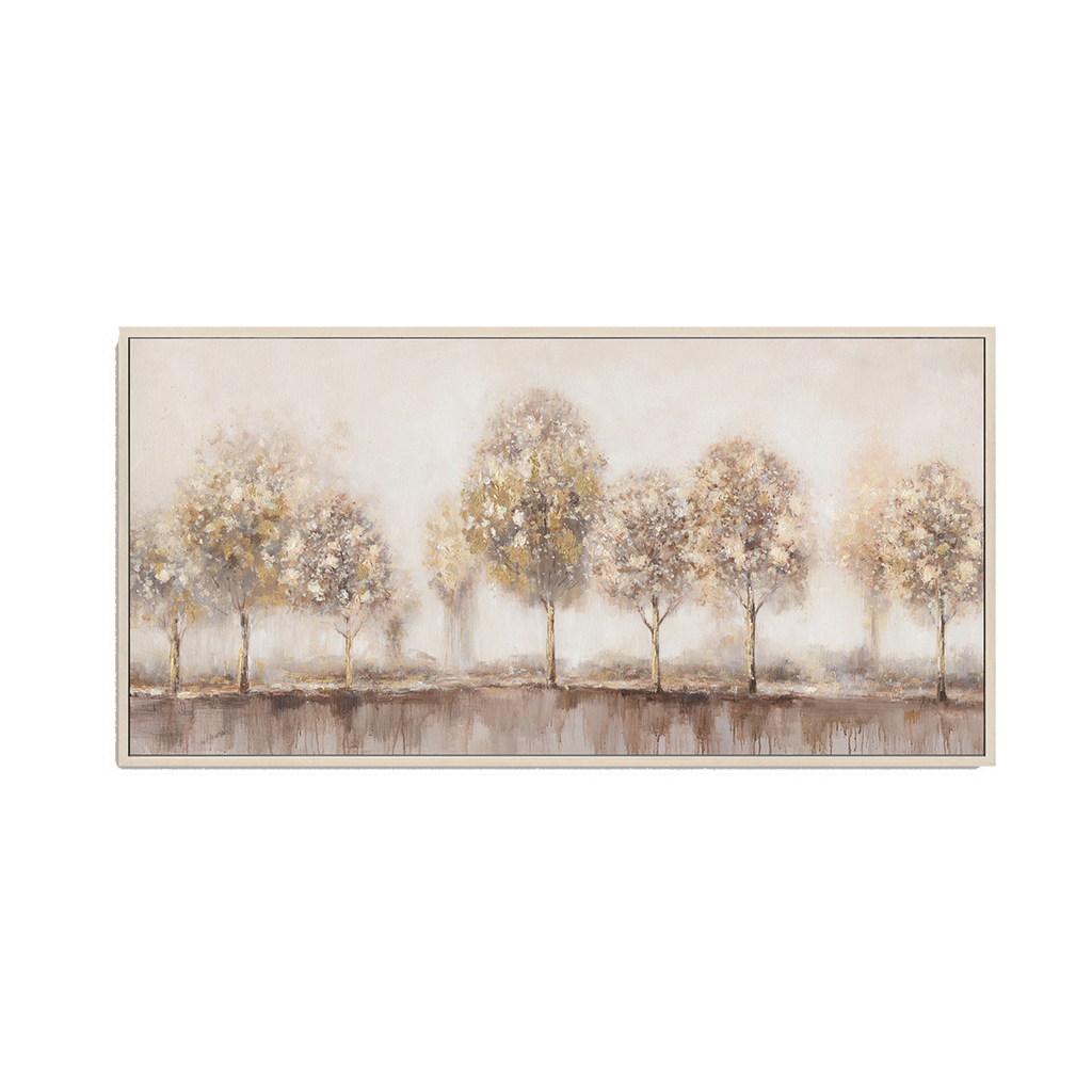 Golden Mist Abstract Tree Painting #M4574