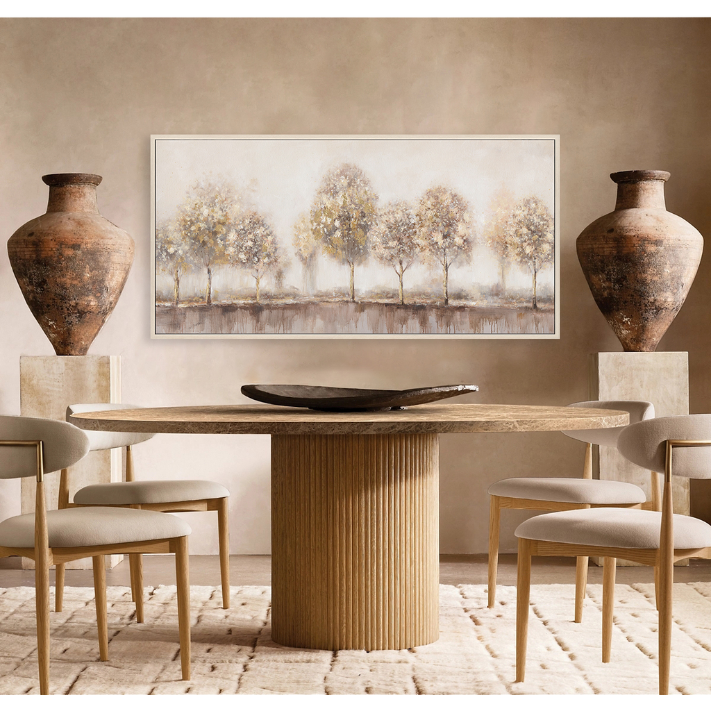 Golden Mist Abstract Tree Painting #M4574