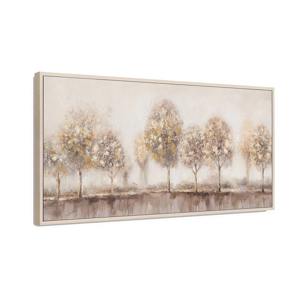 Golden Mist Abstract Tree Painting #M4574