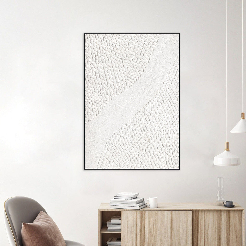 Feather Scales White Textured Abstract #M4669