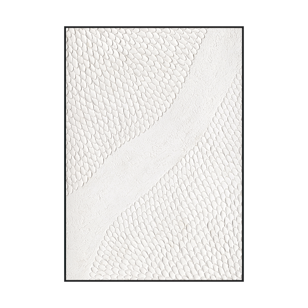 Feather Scales White Textured Abstract #M4669