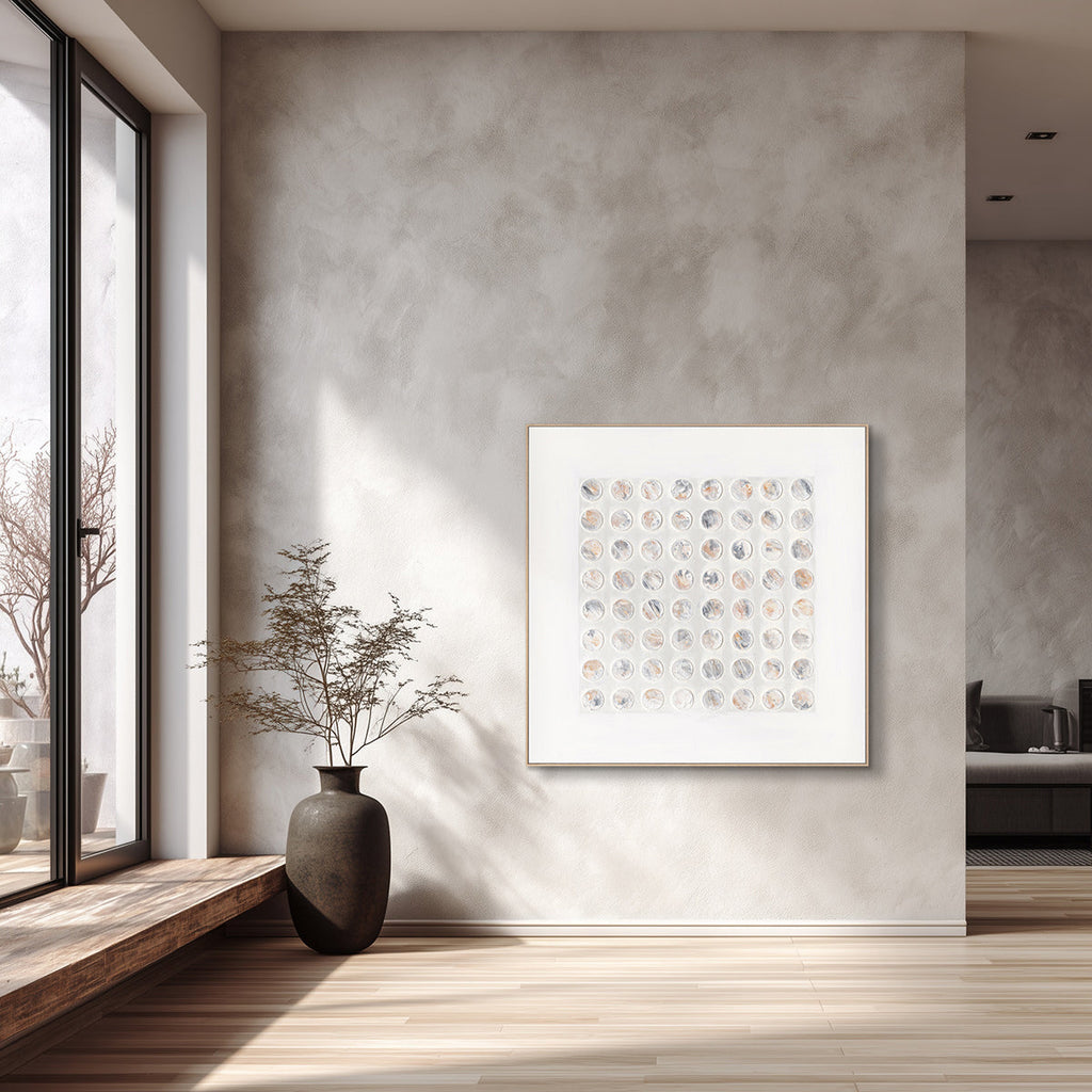 Phantom Circles Geometric Textured Abstract #M4671