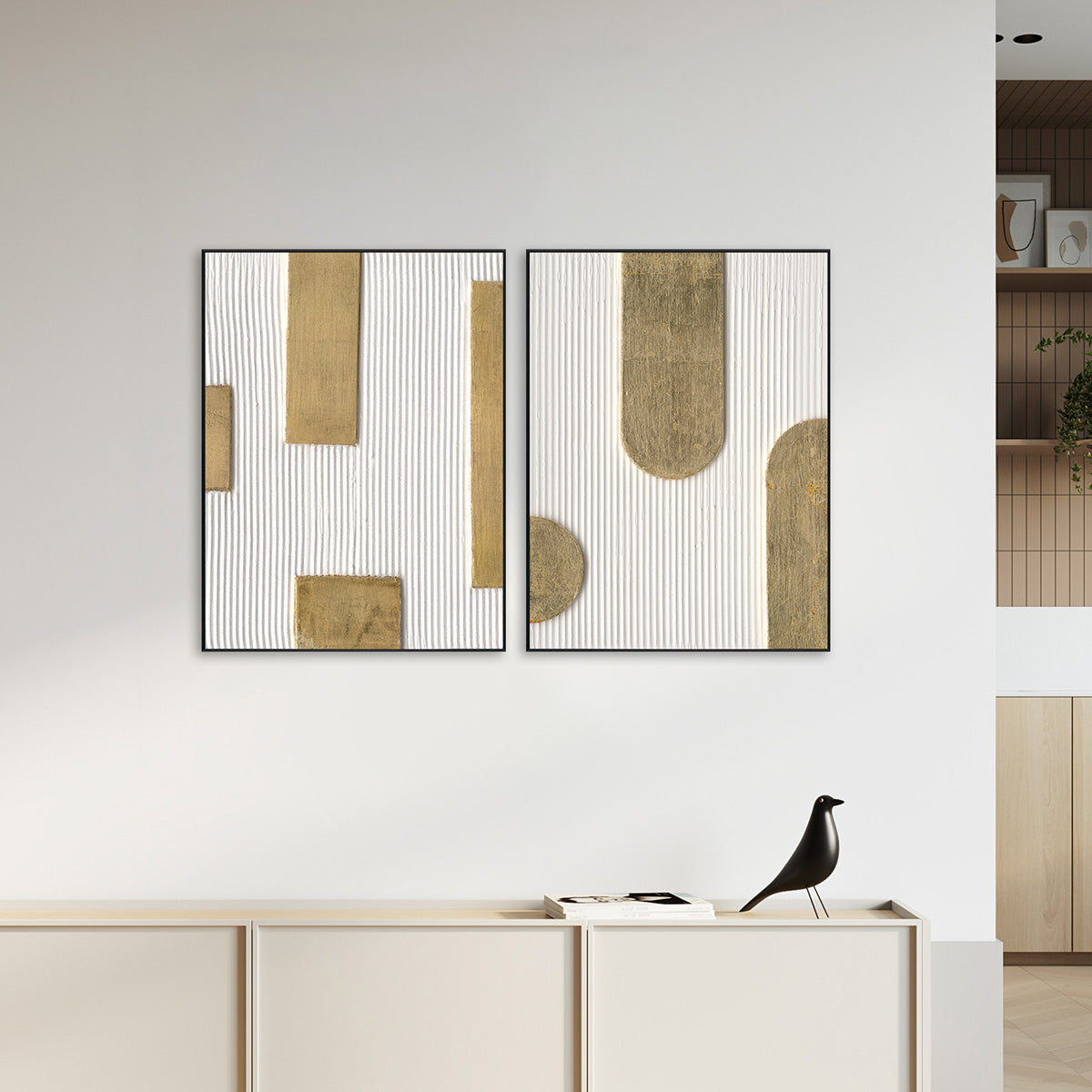 Golden Sequence Geometric Textured Art #M4675
