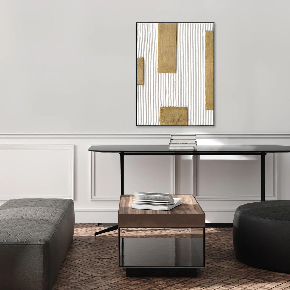 Golden Sequence Geometric Textured Art #M4675